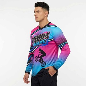 เสื้อเจอร์ซีย์ BMX ผ้าตาข่ายระบายอากาศ แขนยาว แห้งเร็ว ออกแบบเองได้ ปรับแต่งได้ โพลีเอสเตอร์ % - Product Image 4