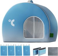 Maison pour chat moderne de luxe avec toit en aluminium et système de refroidissement |   Villa pour animaux de compagnie en coton Oxford pour salon |   Imperméable et respirant