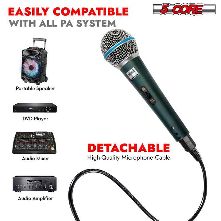 BETA Dynamic Karaoke XLR Mic Cardioid Unidirectional Wired Handheld Microphone for Singing