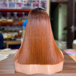 Perruques à franges très tendance en cheveux humains vietnamiens bruts, lisses et raides, avec dentelle frontale, épaisses jusqu'aux pointes - Product Image 3