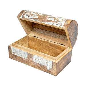<b>Cheap</b> Vintage Wooden Storage Box for Jewelry, <b>Rings</b>, Earrings, Coins and Decorative Keepsakes with Handmade Carved Craftsmanship - Product Image 1