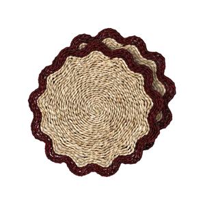 Sous-plat en jonc de mer à prix avantageux, écologique, bohème, couleur personnalisable, festonné, tissé en gros pour table à manger - Product Image 4