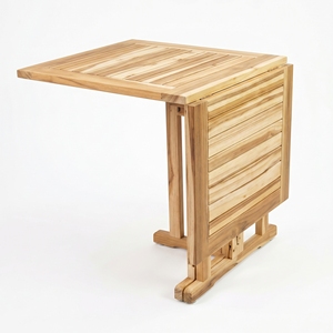 new modern minimalist teak wood drop leaf <b>folding</b> table indoor outdoor patio space saving <b>desk</b> living room furniture collections - Product Image 1