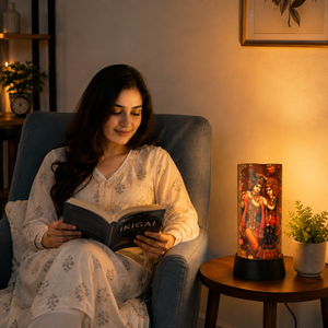 Radha Krishna LED Night <b>Lamp</b> Acrylic Spiritual Table Light Decorative Bedside <b>USB</b> Touch Janmashtami Diwali Gift for Home Temple - Product Image 3