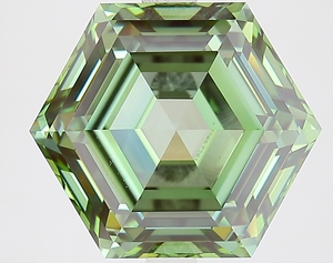 Diamante Hexagonal de 5.10CT, Verde Intenso VVS2, Certificado IGI, Cultivado en Laboratorio, Corte Escalonado Alargado, Joyería Geométrica Única Personalizada - Product Image 3