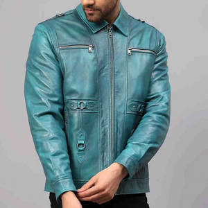 Blouson en cuir de motard pour homme, coupe classique, qualité supérieure, personnalisé, style urbain vintage, avec fermeture éclair, motif dessin animé - Product Image 1