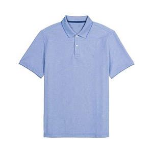 เสื้อโปโลผู้ชายสีฟ้าอ่อน แขนสั้น ผ้าปิเก้ คอตตอน ติดกระดุม สวมใส่สบาย ทรงปกติ ผ้าถัก สีพื้น - Product Image 3