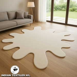 Alfombras de Lana Hechas a Mano con Diseño Moderno Personalizado, Alfombra Hecha a Mano al por Mayor para Sala de Estar, Textiles Indios H/L - Product Image 1