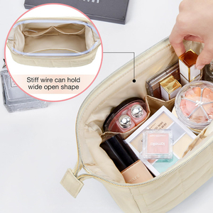 Floral Cotton Quilting Cosmetic Bags Organic Cotton Makeup Zipper Bag High Quality Cotton Travel Makeup Bag - Product Image 2