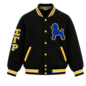 เสื้อแจ็คเก็ตบอมเบอร์ลำลองแบบสั่งทำสำหรับผู้หญิง Sigma Gamma Rho  แบบซิป  แฟชั่นเสื้อนอกสุดเก๋สำหรับสตรี  OEM ODM - Product Image 1