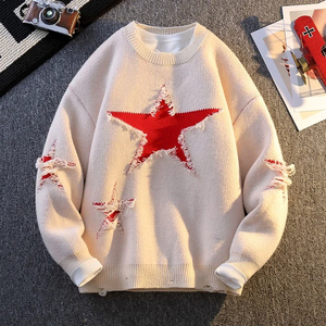 Pull en laine pour hommes et femmes, pull épais et chaud à la mode, pulls tricotés coréens, vêtements d'hiver - Product Image 5
