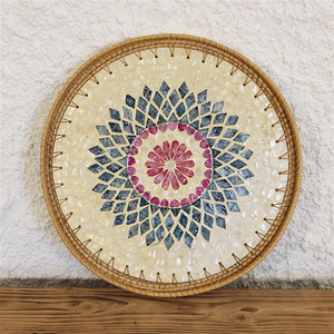 Bandeja Organizadora de Almacenamiento de MOP y Ratán, Forma Hexagonal, 2 Piezas, Bandeja de Almacenamiento Royal MOP - Product Image 4