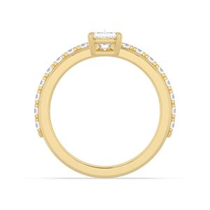 Anillo de Diamante Cultivado en Laboratorio Súper Elegante, Forma Larga y Redonda, Oro Rosa, Oro Blanco 9K, Joyería Elegante para Mujer - Product Image 2