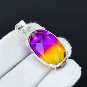 Colgante de Plata de Ley 925 sólida, joyería antigua, colgante de piedras preciosas genuinas, colgante hecho a mano, joyería elegante, regalos para mamá - Product Image 5