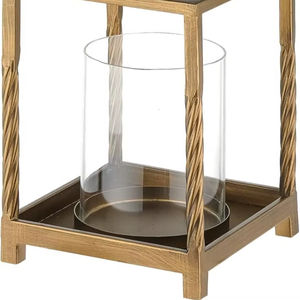 Nouvelle Lanterne à Bougie Tendance 2026 en Métal et Verre pour Décoration Intérieure avec Support de Bougie en Laiton Fini pour Noël Personnalisable - Product Image 1