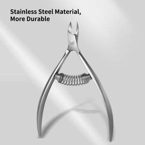 High Quality Professional Nail Care Manicure Pedicure Stainless Steel Curved Wide Jaw Opening Double Spring Cuticle Nippers - Product Image 3