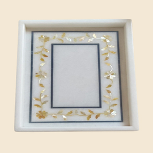 Bandeja con Incrustaciones de Mármol, Hecha a Mano con Piedra Natural, Decorativa, para Servir, Organizador de Exhibición para Decoración de Hogar, Hotel u Oficina de Lujo - Product Image 2