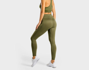 Leggings de sport pour femmes, couleur unie, taille élastique, respirants, séchage rapide, pantalons de compression pour la musculation et les exercices - Product Image 2
