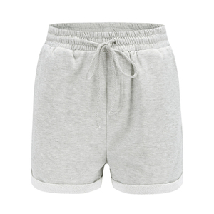 Pantalones Cortos de Algodón Gris Sólido para Hombre, Calidad Premium 2026, Cintura Alta con Cordón, Casuales, Tejidos, Transpirables - Product Image 1