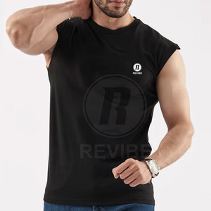 Camiseta con impresión de logotipo personalizado, camisetas sin mangas de alta calidad, precio al por mayor, camiseta sin mangas hecha en Pakistán - Product Image 4