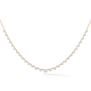 Wholesale Lab Grown Diamond Riviera <b>Necklace</b> Emerald & Round Two Shape Tennis <b>Necklace</b> 14K Gold Luxury Jewelry Supplier OEM ODM - Product Image 2
