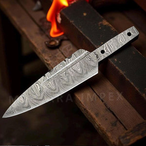 Handmade Sgian Dubh Blank Blade Heat Treated Damascus Steel <b>File</b> Work Scottish Knife Making Blade - Product Image 2