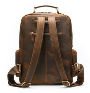 กระเป๋าเป้หนังแท้สไตล์วินเทจสำหรับคนเมือง กันน้ำ ป้องกันการโจรกรรม ใส่แล็ปท็อปได้ รุ่น LBP-0313 - Product Image 2