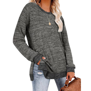 Women Crew Neck Short Sleeve Knitted 100% Cotton T-Shirt <b>Asymmetric</b> <b>Hem</b> Regular Fit Solid Color Casual Summer Logo <b>Top</b> 180g - Product Image 1
