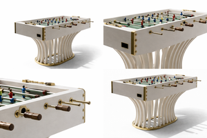 Futbolín Moderno de Lujo Blanco, de Madera, Ecológico, Duradero, para Entretenimiento Familiar - Product Image 4