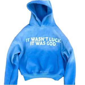 Trending Style Blank Plain 600 Gsm Heavyweight Pullover Oversized Acid Wash Ripped Vintage Hoodie Hombres por Elson Sports - Product Image 1