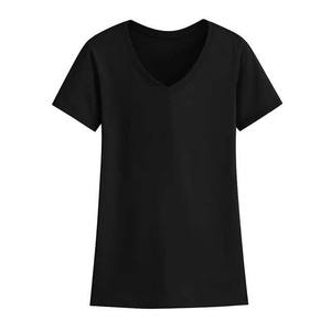 Camiseta de Verano 2026 para Mujer, Cuello en V, Logotipo Personalizado OEM, Diseño Básico Informal, Tallas Grandes, Manga Corta, Algodón y Poliéster, Color Gris, de Fábrica - Product Image 6