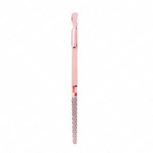 Pousse-cuticules rose en acier inoxydable et cuillère à éliminer les peaux mortes, ensemble d'outils de nail art pour manucure et pédicure professionnelle, vente en gros - Product Image 5