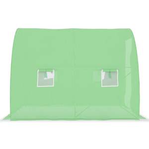 Serre de jardin moyenne avec structure en acier galvanisé et toile en polyéthylène verte pour une utilisation toute l'année - Product Image 5