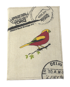 New Style Recycled Cotton Handmade Papers Hard Cover Refillable Canvas Multi Color Bird Being Screen Printed Paper Notebook - Product Image 1