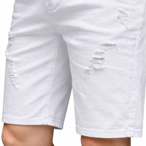 Mens Shorts Mens Denim Shorts Mens <b>Cargo</b> Shorts Denim Shorts Men Solid Bright <b>White</b> Distressed Ripped Jorts Slim Straight Fit - Product Image 5