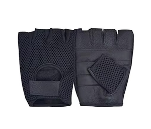 Gants de sport unisexes en cuir véritable à demi-doigts avec fermeture à boucle, séchage rapide et respirants pour la musculation et l'entraînement en salle de sport - Product Image 1
