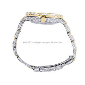 Reloj de diamante de moissanita de acero inoxidable para hombre de 41mm de lujo Premium, reloj de estilo Hip Hop de cristal analógico envejecido de alta calidad - Product Image 3