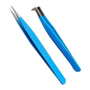 Pince à épiler pour artistes en extensions de cils, pointes antidérapantes, en acier inoxydable de qualité A+, avec grip en fibre, antistatique, durable, SHEARS BEAUTY - Product Image 2