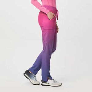 Pantalon de travail médical pour femmes, coupe slim, style jogger, avec poches, pour infirmières - Product Image 4