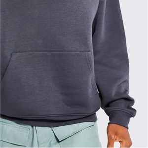 Men's Oversized Hooded Fleece Sweatshirt Solid Color Casual Pocket Design Regular Fit Autumn Wear 100% Cotton Knitted Style - Product Image 5