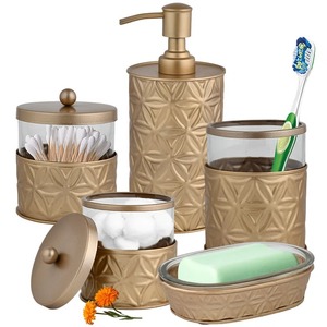 Ensemble de salle de bain design finition or, idéal pour les salles d'eau des invités et une présentation élégante de la maison, vente en gros depuis l'Inde - Product Image 5