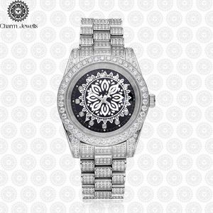 Reloj de Lujo para Hombre Charm Jewells, Acero Inoxidable, Esfera de 40 mm, Correa de 20 mm, Bisel con Diamantes, Cierre Oculto con Botón, Movimiento Mecánico - Product Image 2