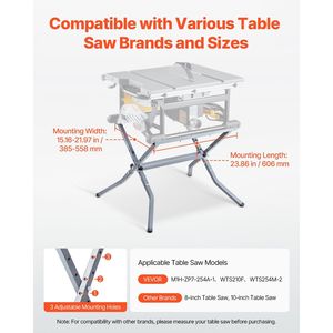 Supporto per Sega da Tavolo Portatile e Robusto, Capacità di Carico 350 Lbs/158,76 kg, Supporto Pieghevole Facile da Montare - Product Image 2