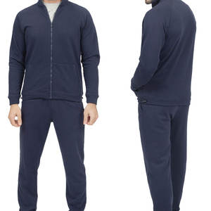 Conjunto Deportivo de 2 Piezas Personalizado Estilo Urbano Otoñal, 100% Algodón Terry, Estampado, Corte Ajustado, con Cierre, para Hombre - Product Image 1