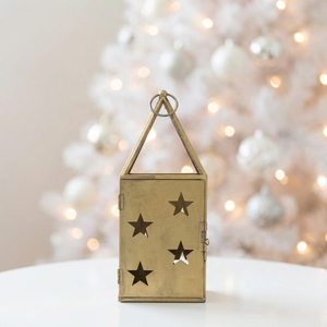 Lanternes porte-bougies en métal pour décorations de Noël en gros, avec découpes étoiles, pour table et sol - Product Image 5