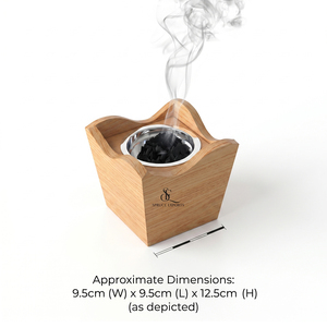 Wooden <b>Bakhoor</b> Burner Modern Wave Top Arabic <b>Oud</b> Incense Holder Tapered Square Shape With Removable Metal Cup Incense Use - Product Image 2