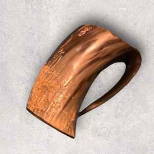 แก้วน้ำเขาสัตว์แบบไวกิ้ง แกะสลักลายวาล์คนัท พร้อมผ้ากระสอบป่าน แก้วช็อตแบบเขาสัตว์ และที่เปิดขวดแบบเขาสัตว์ ผลิตในอินเดีย - Product Image 2