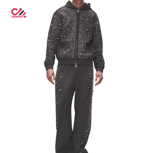 Chándal de Invierno para Hombre con Capucha, Casual, Sólido, con Pedrería, Transpirable, 100% Algodón, Talla Personalizada, Alta Calidad, Precio al por Mayor - Product Image 1