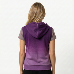 Colors Logo Women Sleeveless Hooded Zip Up Vest Cotton Blend Sportswear <b>Running</b> Regular Fit Wholesale Price <b>Hoodies</b> - Product Image 4