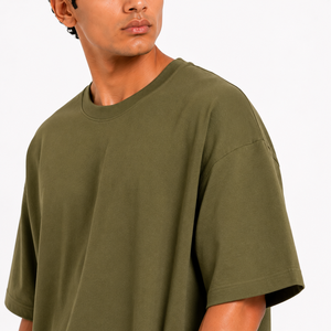 T-shirt Homme Oversize Col Rond Manches Courtes 100% Coton Jersey Impression Numérique Écologique Logo Avant Épaule Renforcée - Product Image 6